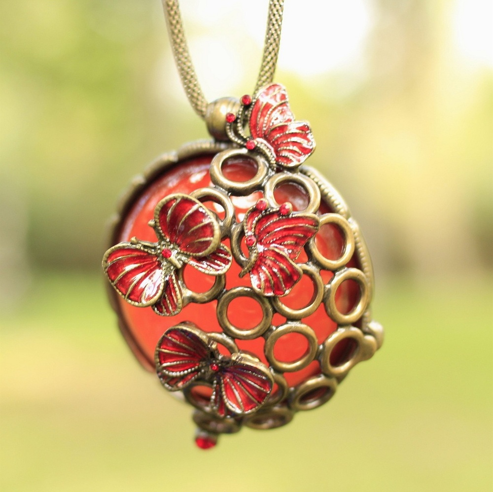 Autumn orange and gold necklace